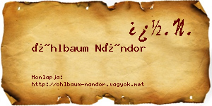 Öhlbaum Nándor névjegykártya